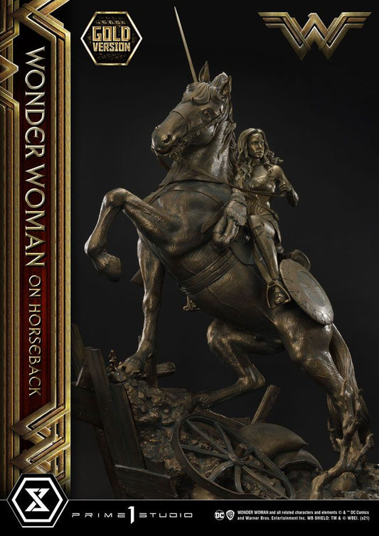Wonder Woman Estatua Wonder Woman on Horseback Gold Version 138 cm